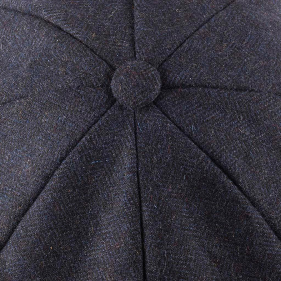 Kids Tweed Newsboy Navy Flat Cap