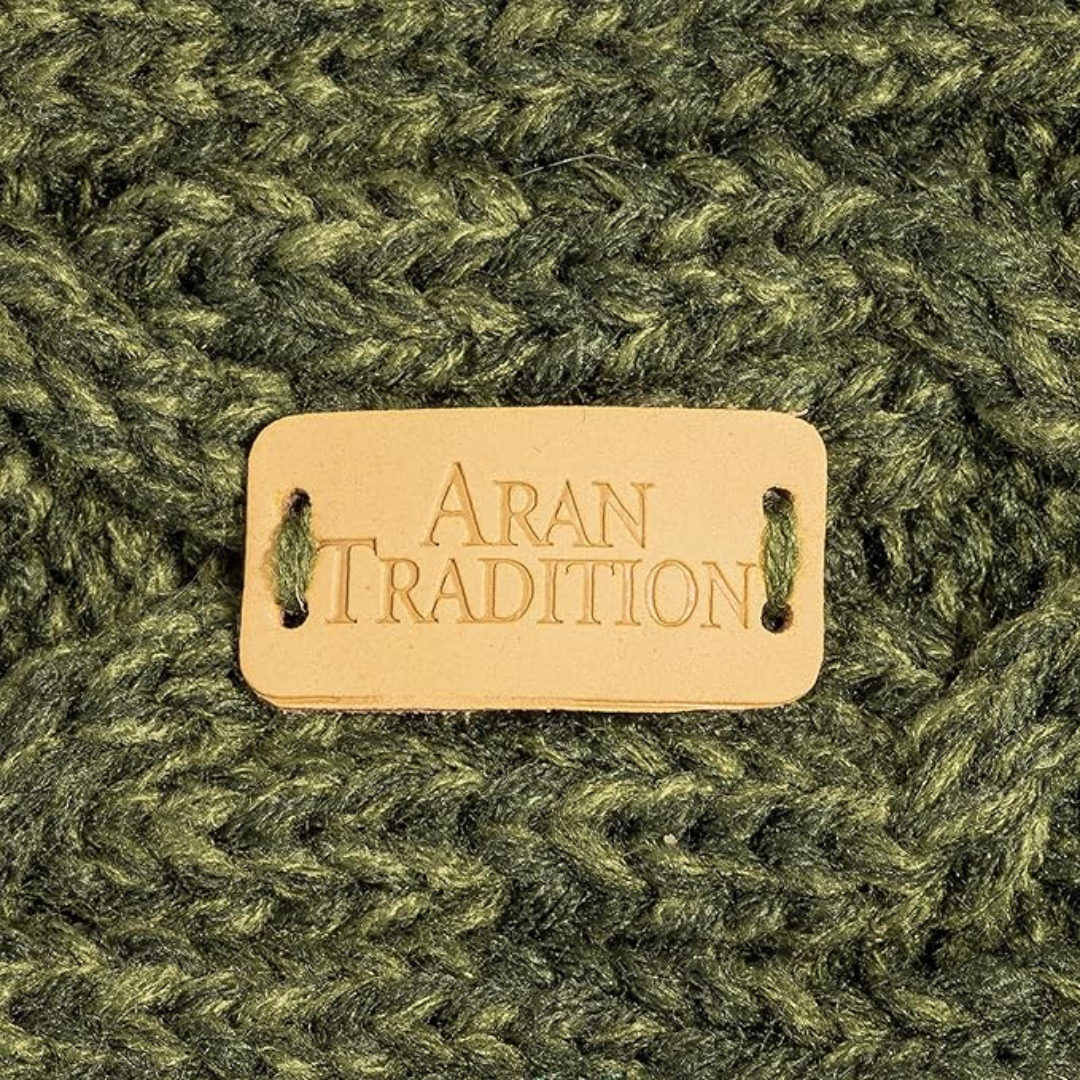 Aran Knitted Traditional Patterns Headband Dark Green