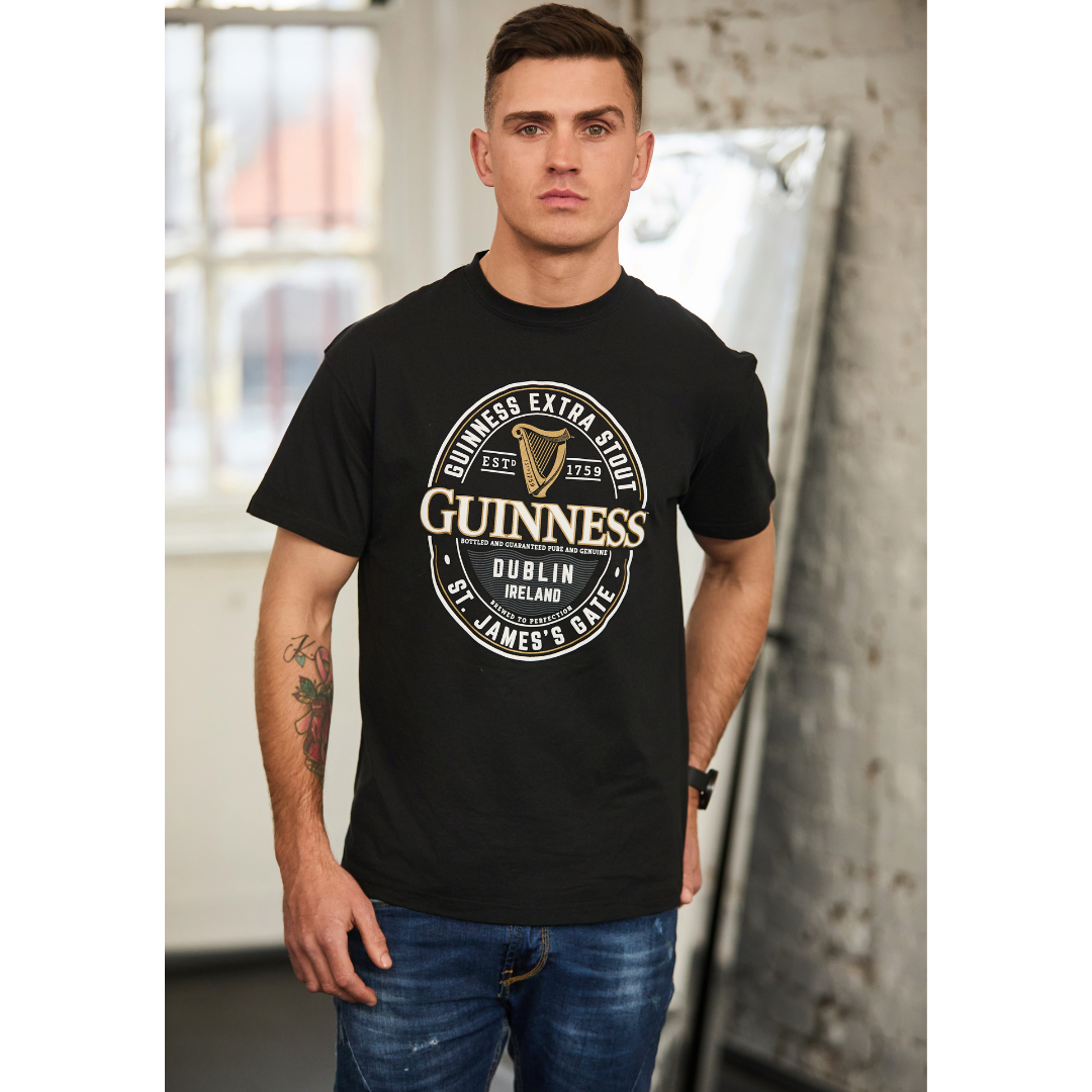 Guinness Extra Stout Stamp Black T-Shirt