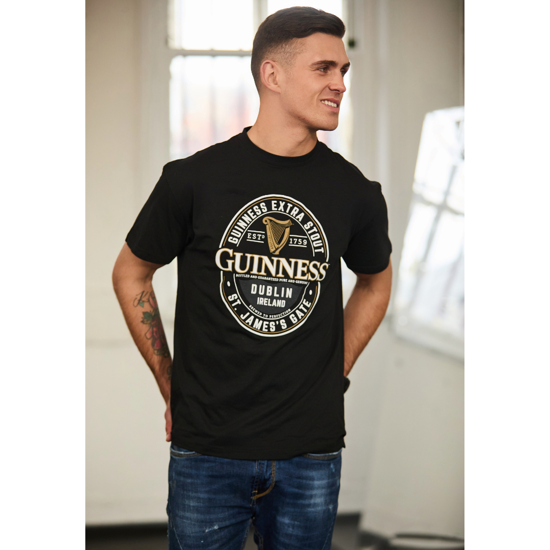 Guinness Extra Stout Stamp Black T-Shirt