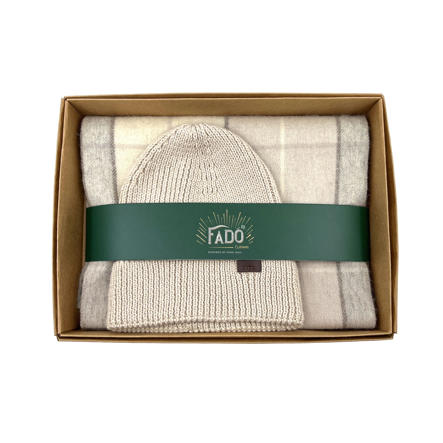 Schull Fisherman Beanie & Scarf Set Nat