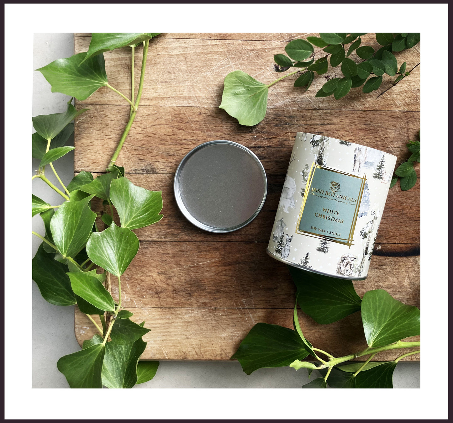 White Christmas Tin Candle
