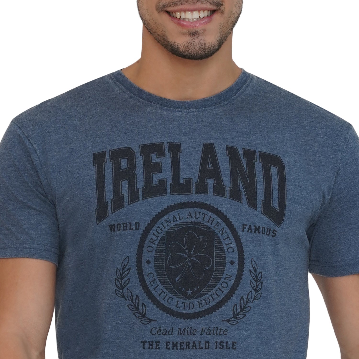 Unisex Ireland Badge Burnout Indigo T-Shirt