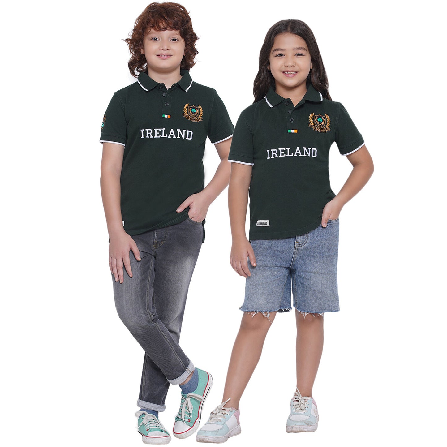 Ireland Crest Badge Kids Polo T-shirt