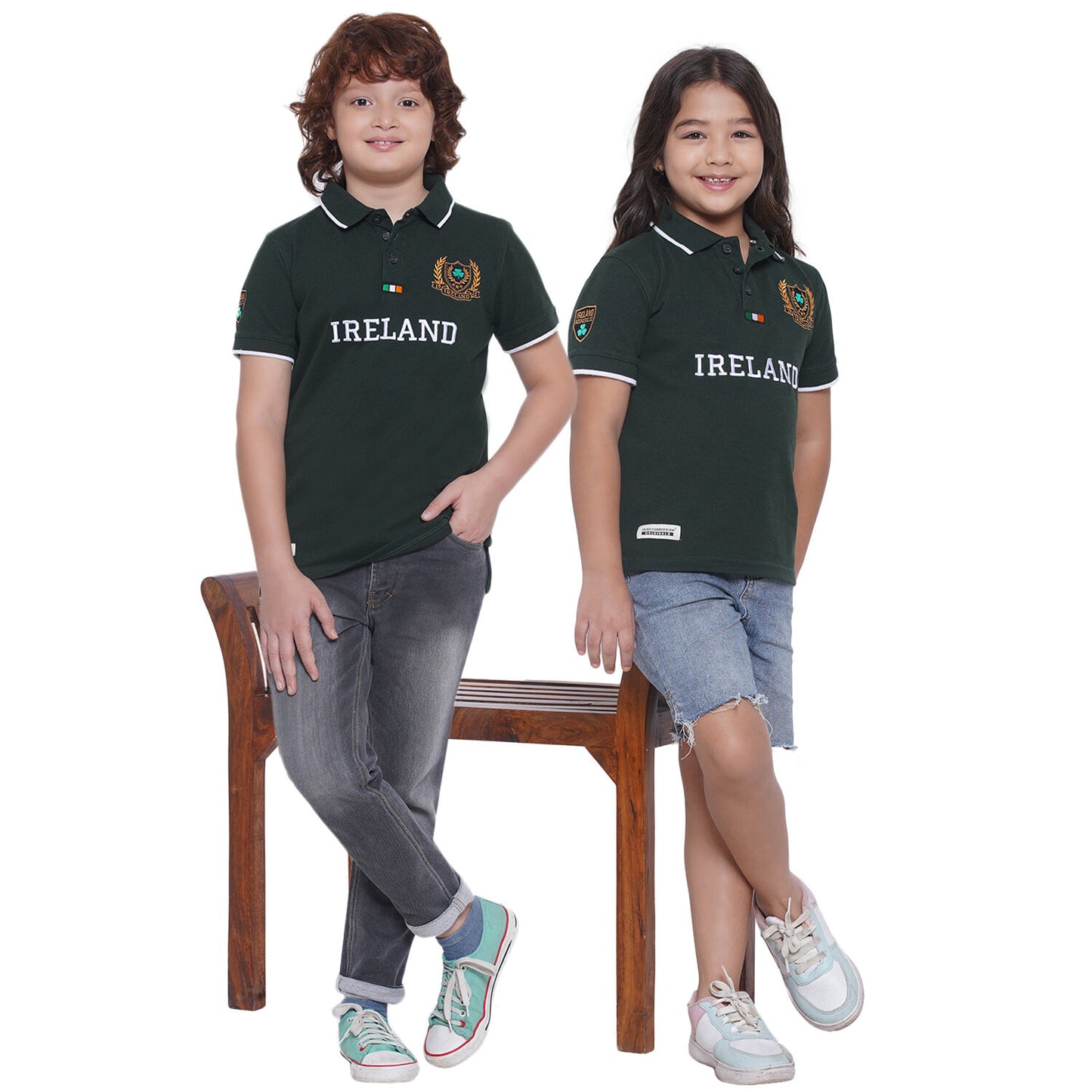 Ireland Crest Badge Kids Polo T-shirt