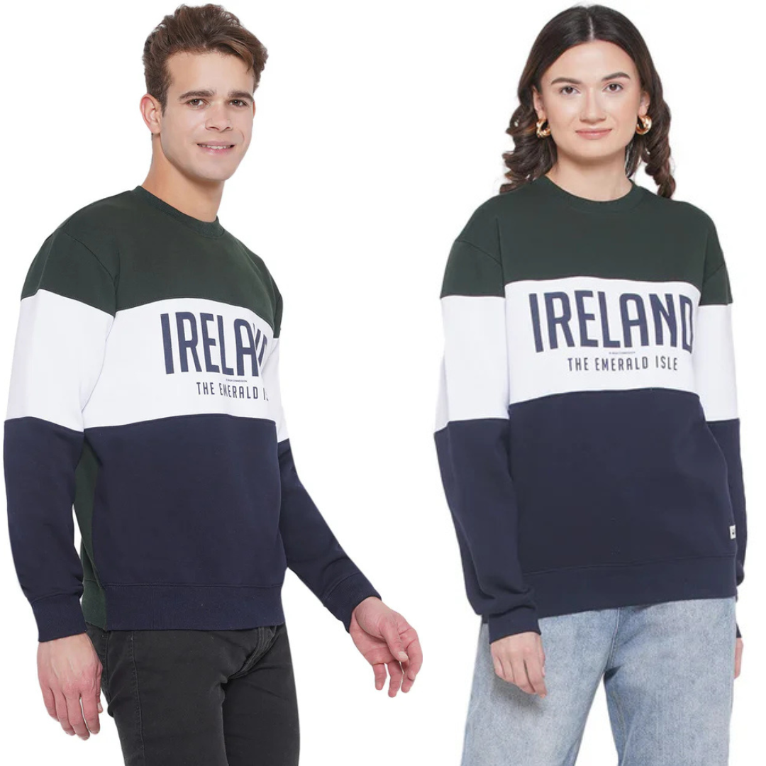 Unisex Ireland Color Block Sweatshirt