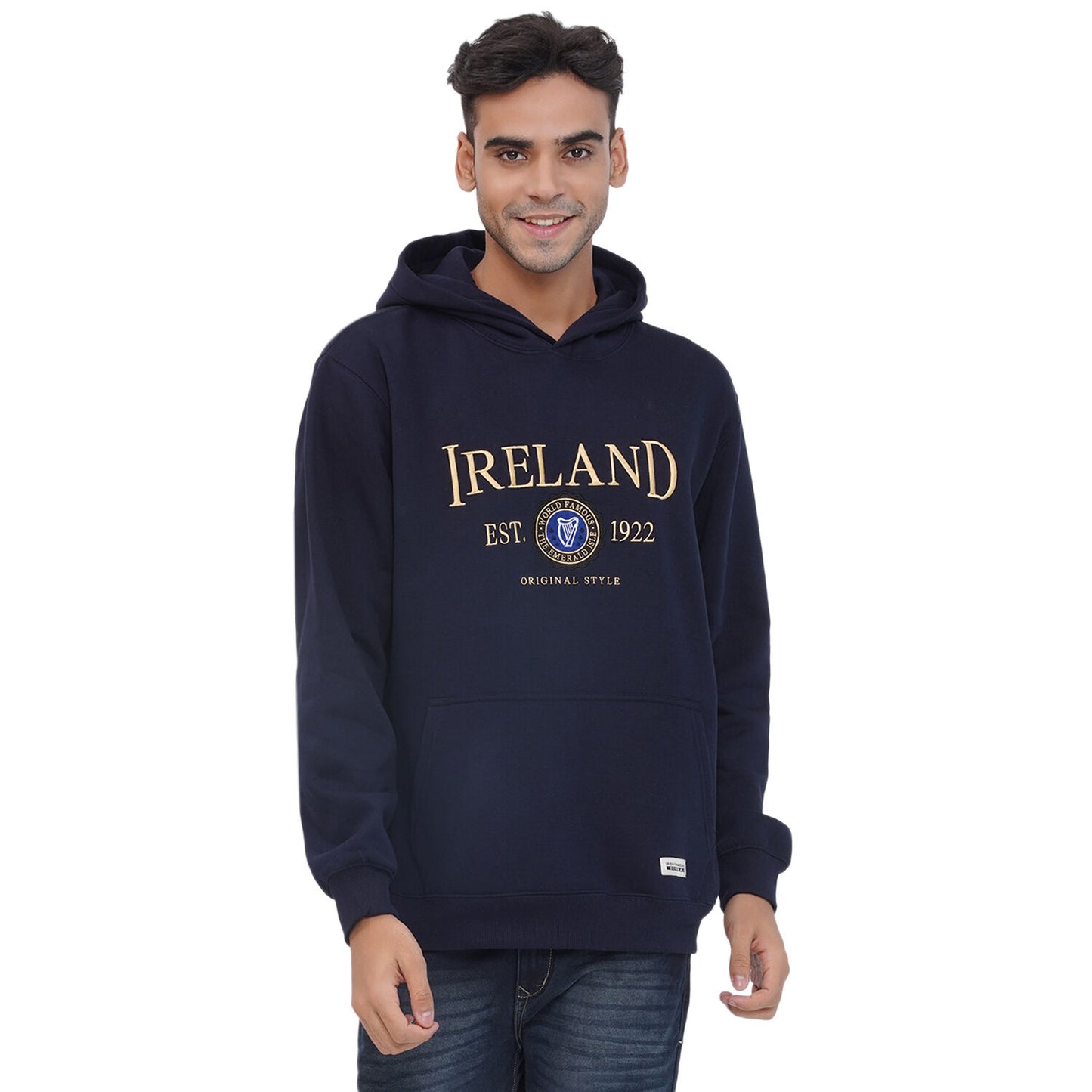 Mens Ireland Stamps Navy Blue Hoodie