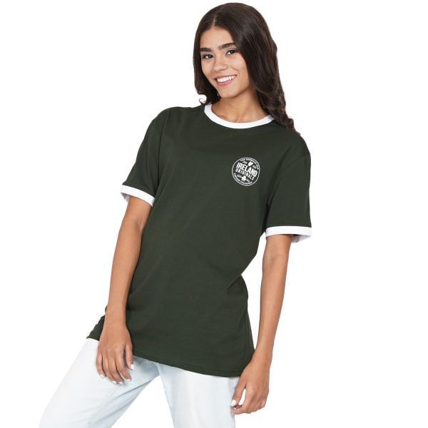 Ladies Ireland Originals Stripes T Shirt Forest Green