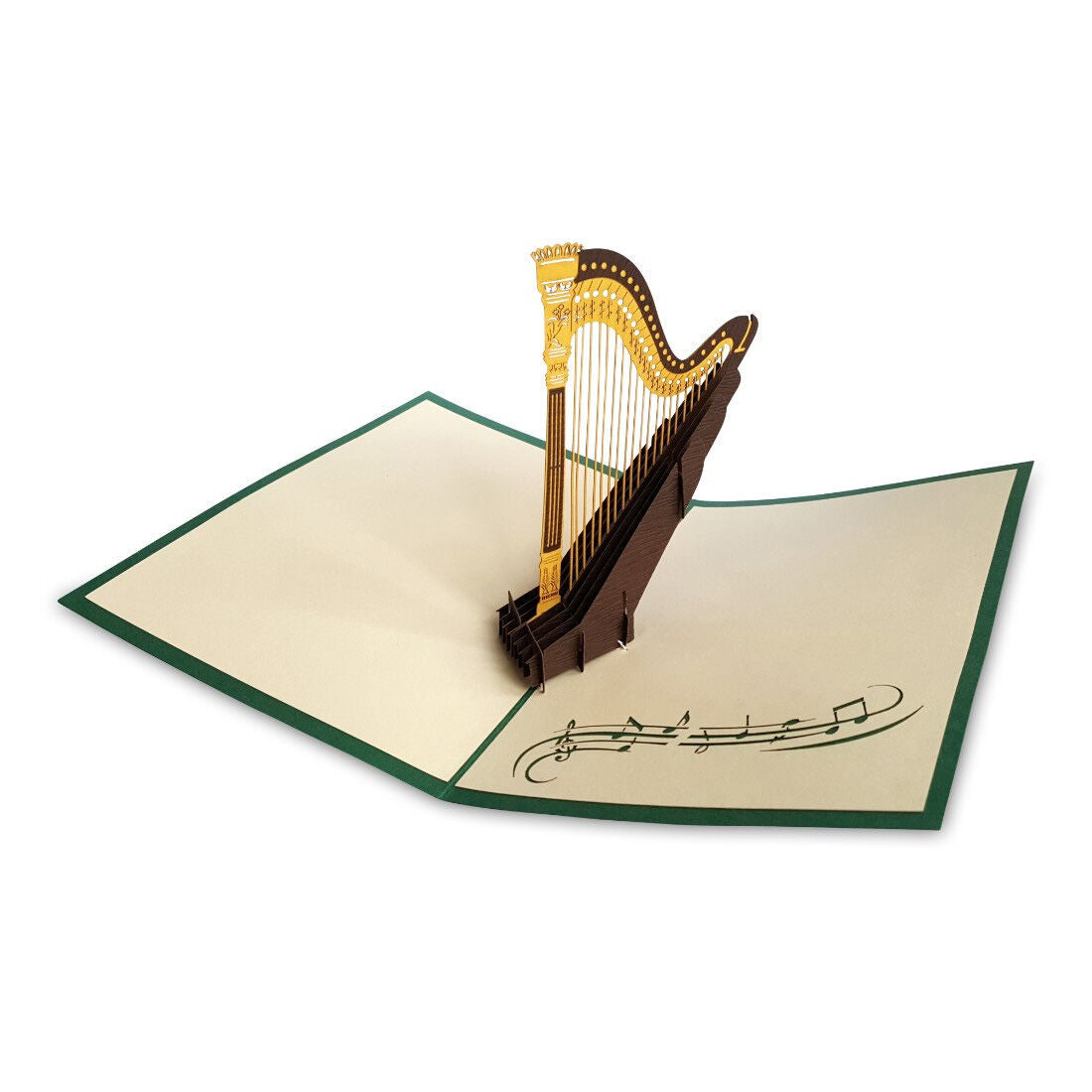Pop-up Card With Harp Design