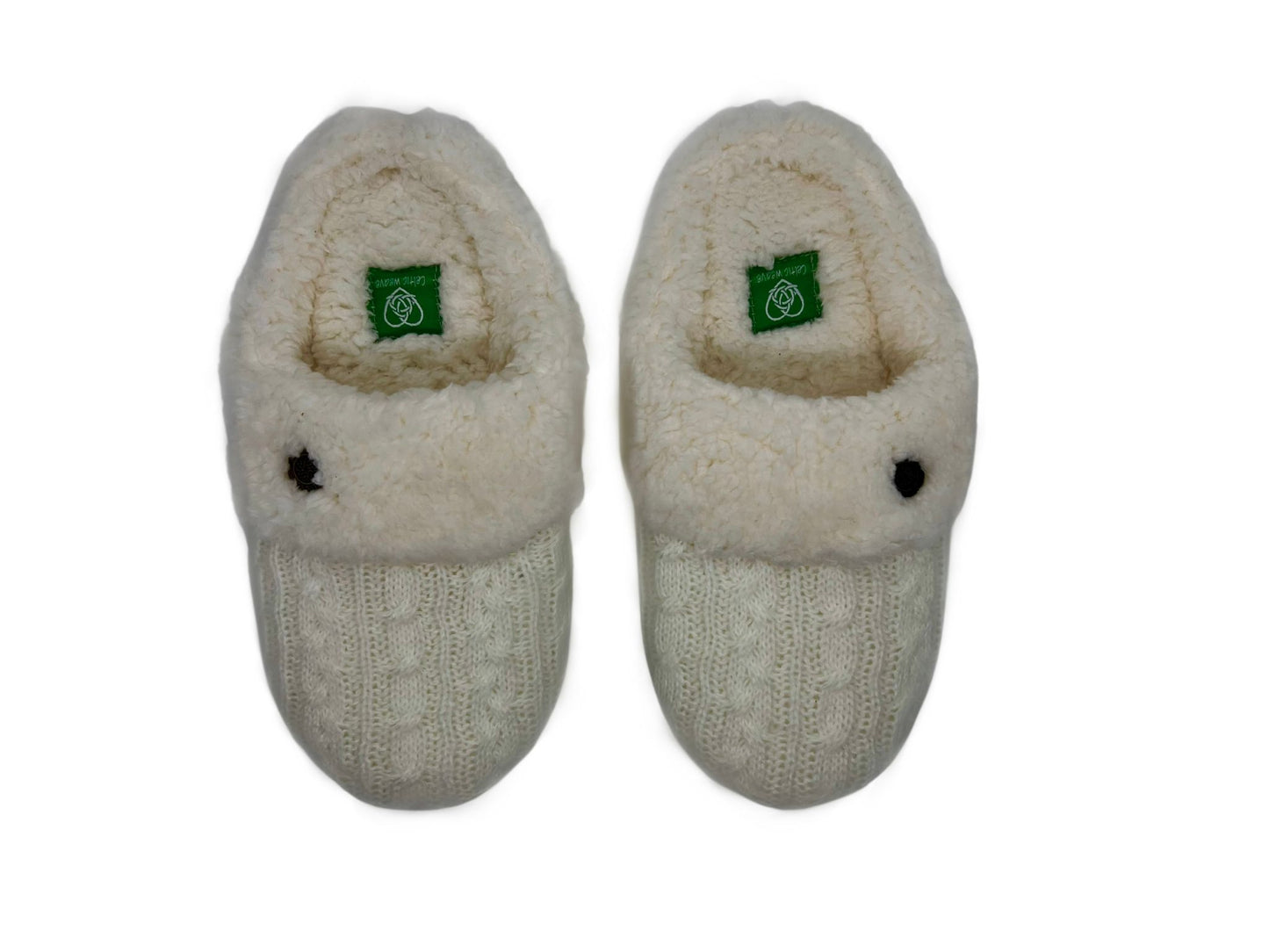 Unisex Celtic Weave Cream Slippers