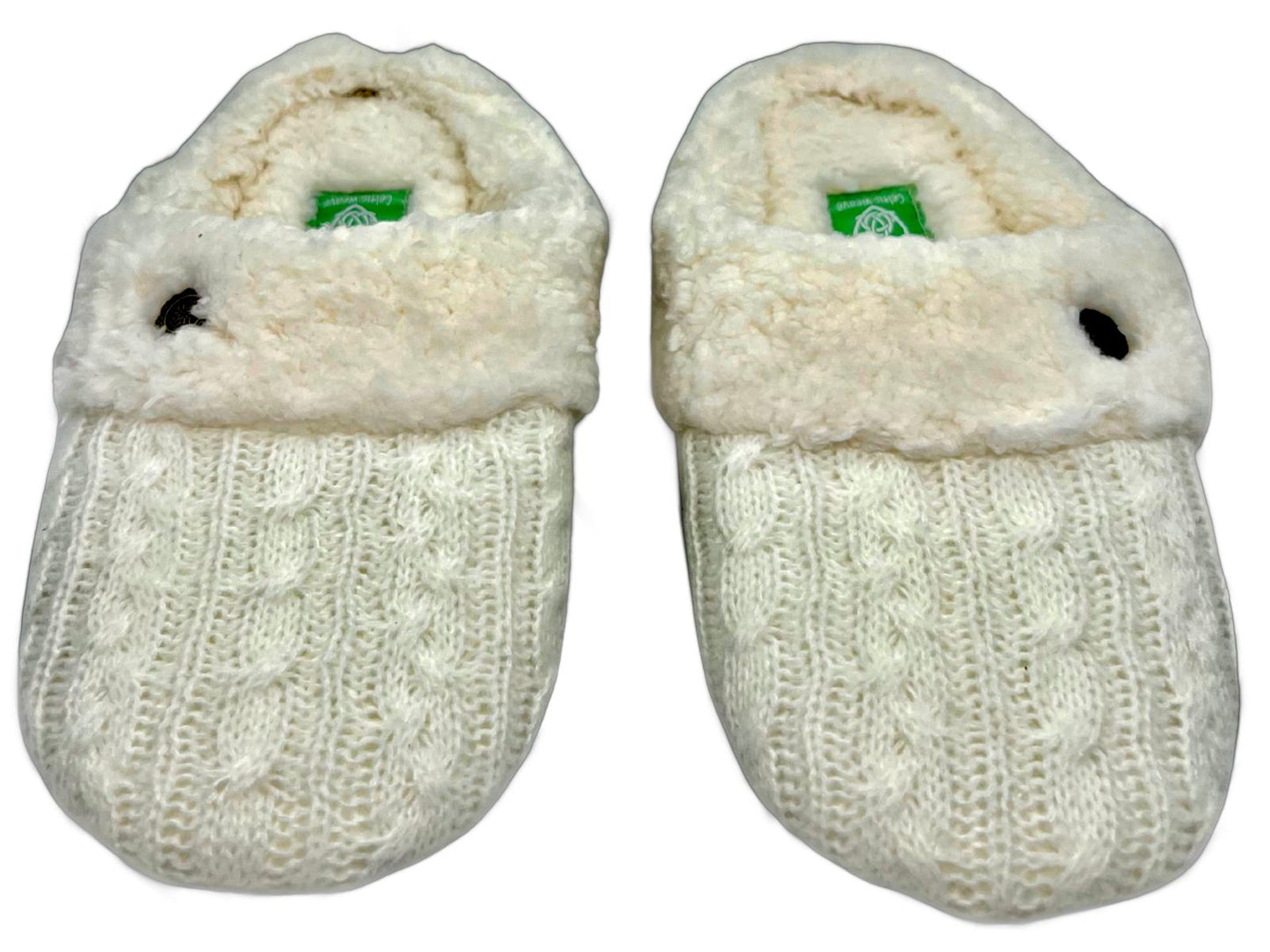 Unisex Celtic Weave Cream Slippers