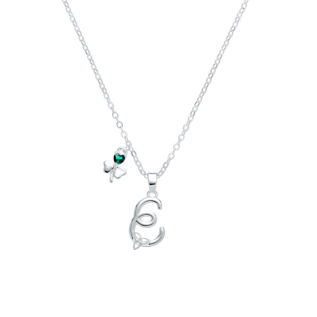 Grá Collection Silver Plated E Initial Necklace