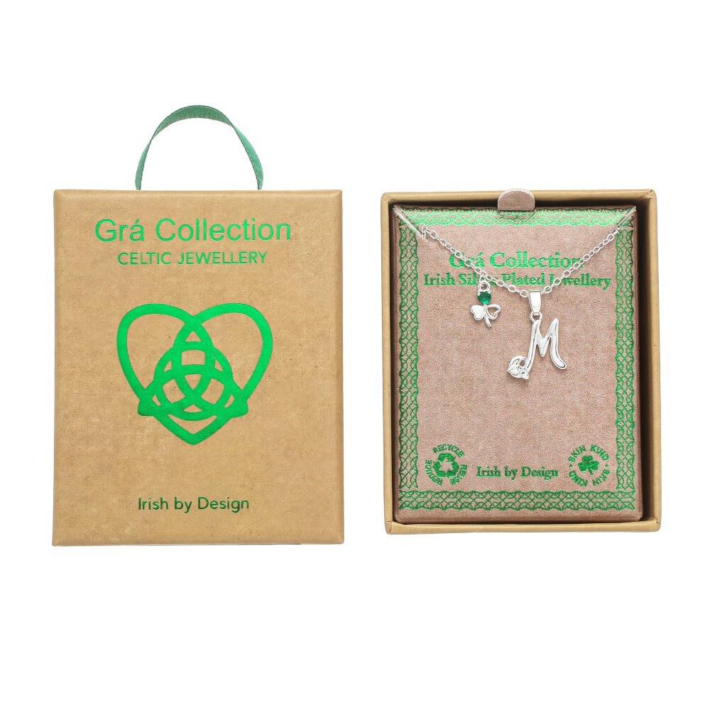 Grá Collection Silver Plated M Initial Necklace