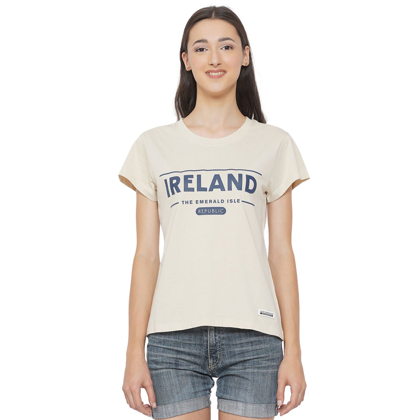 Ladies Ireland Republic Logo T-Shirt Beige