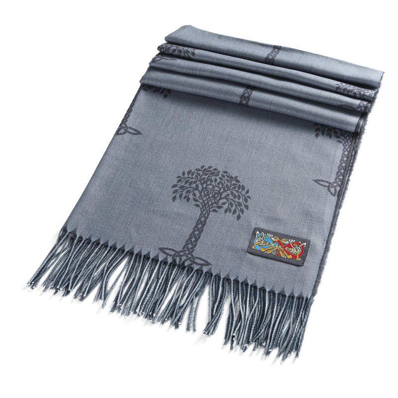 Celtic Tree Two Tone Scarf Grey