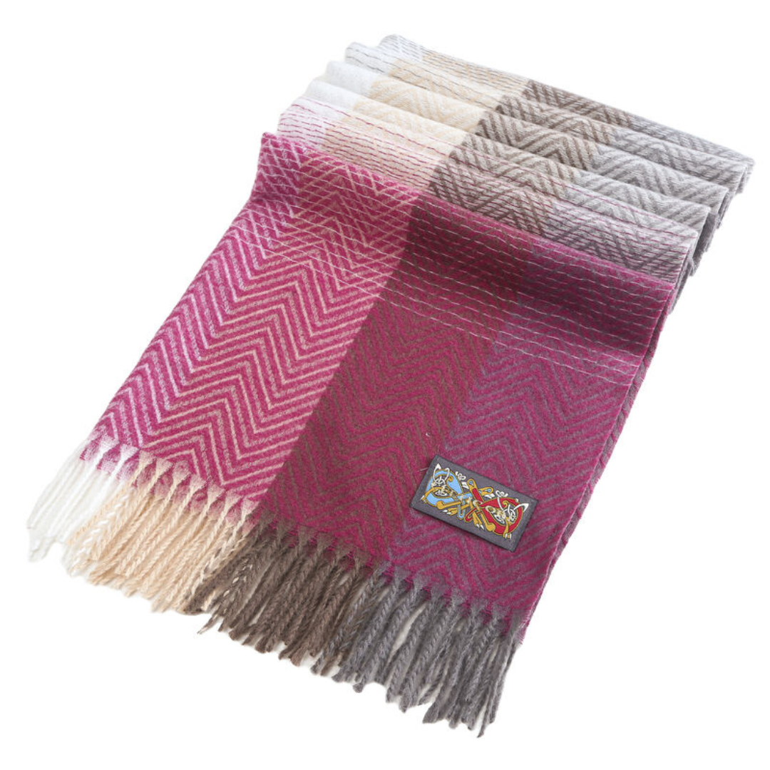 Herringbone Frailed End Scarf Merlot