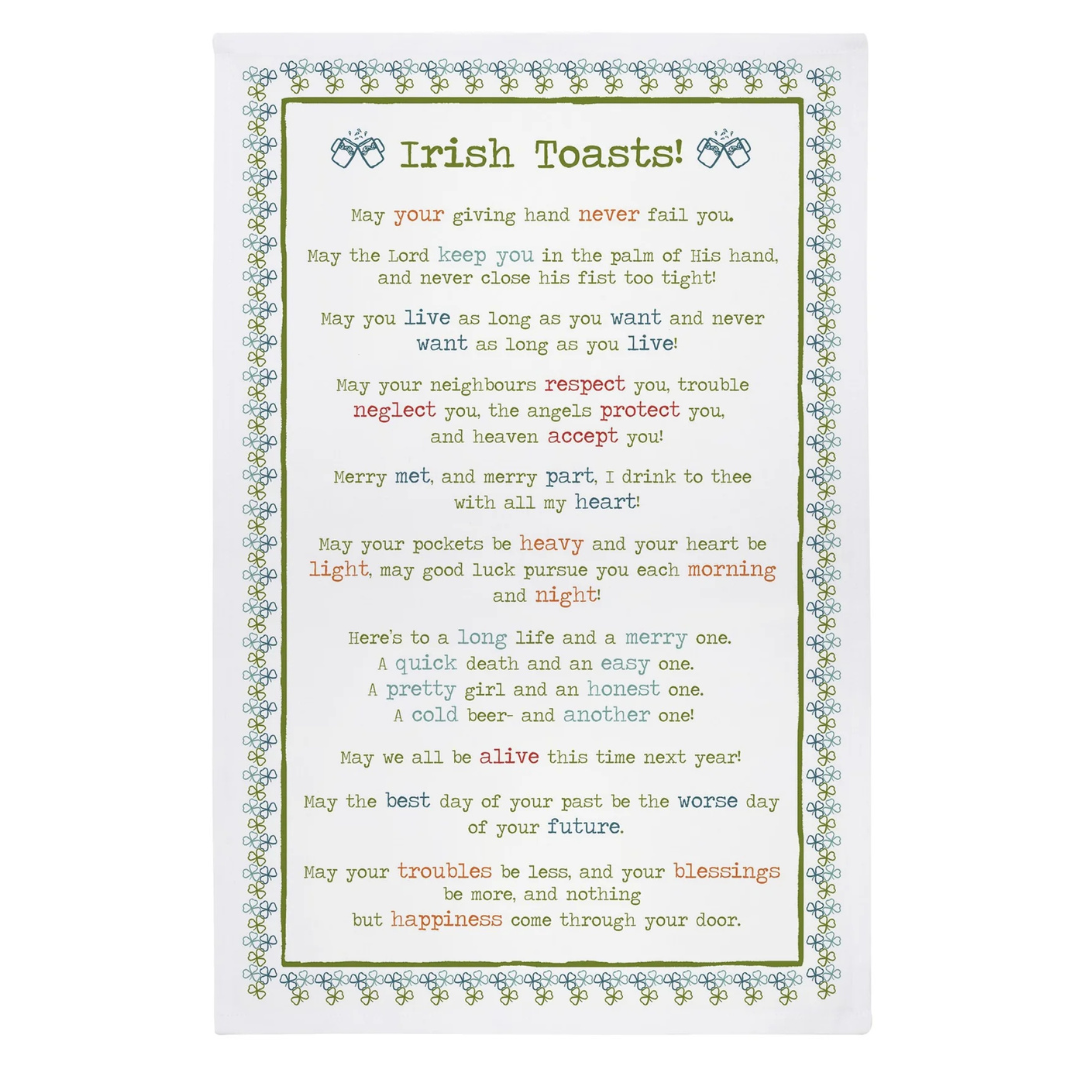 Irish Toasts Cotton Tea Towel