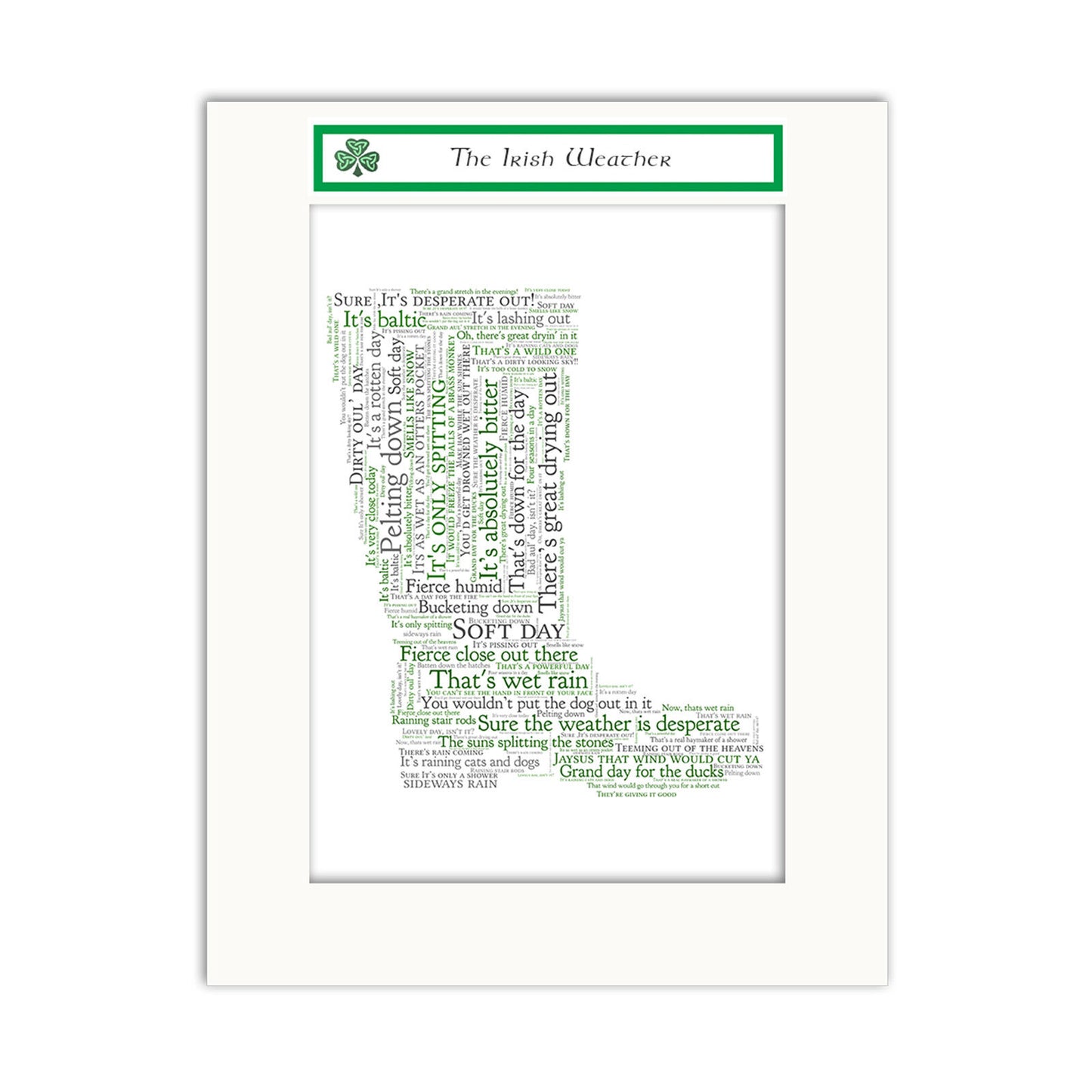 Jumble Ink The Irish Weather With Welly Boot Design Wall Art Print