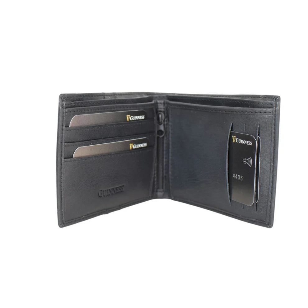 Guinness Leather Wallet With Zip Pocket