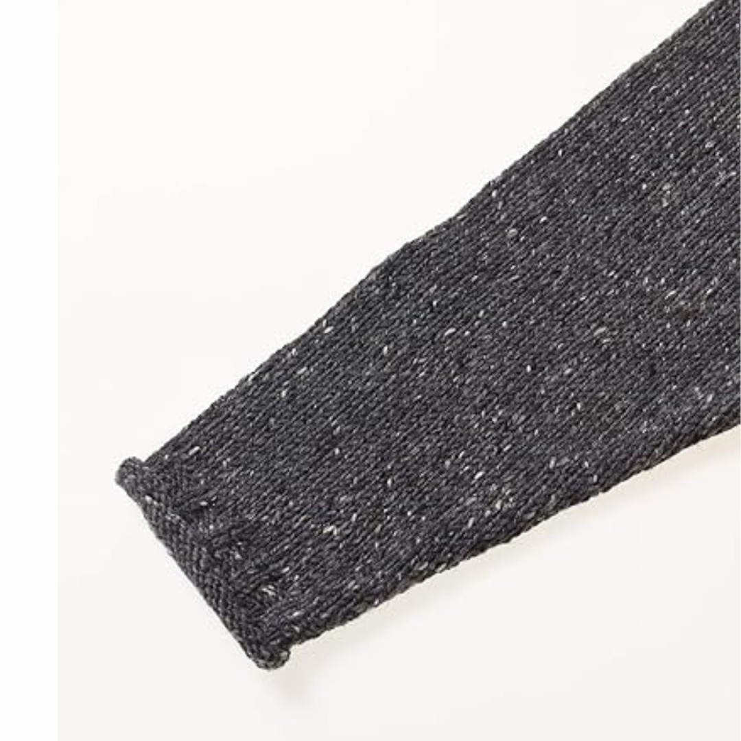 Men's Donegal Wool Curl Neck Charcoal Jumper