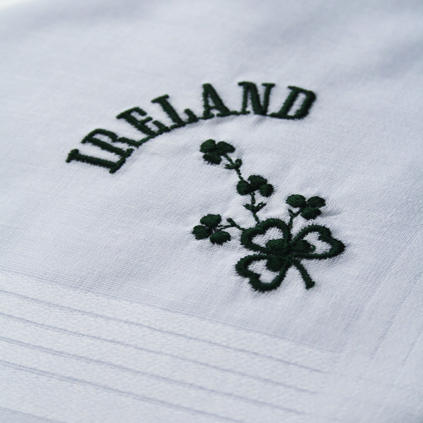 Mens Pure Cotton Handkerchief With Green Ireland & Shamrock Print