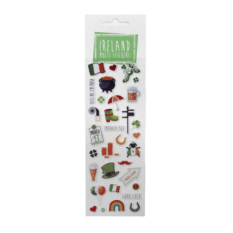 Ireland Multi Sticker Pack With Typical Irish Symbols Stickers
