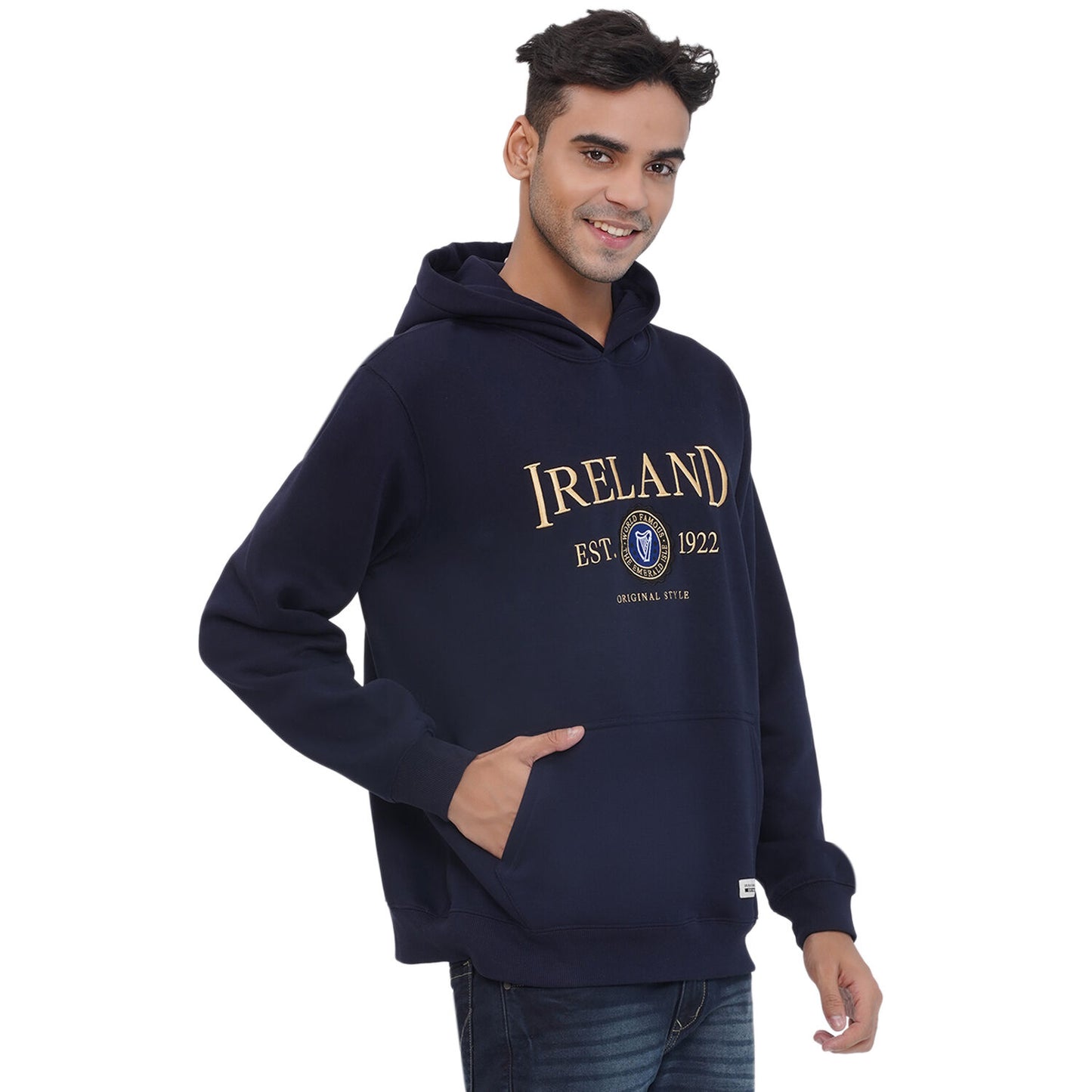 Mens Ireland Stamps Navy Blue Hoodie