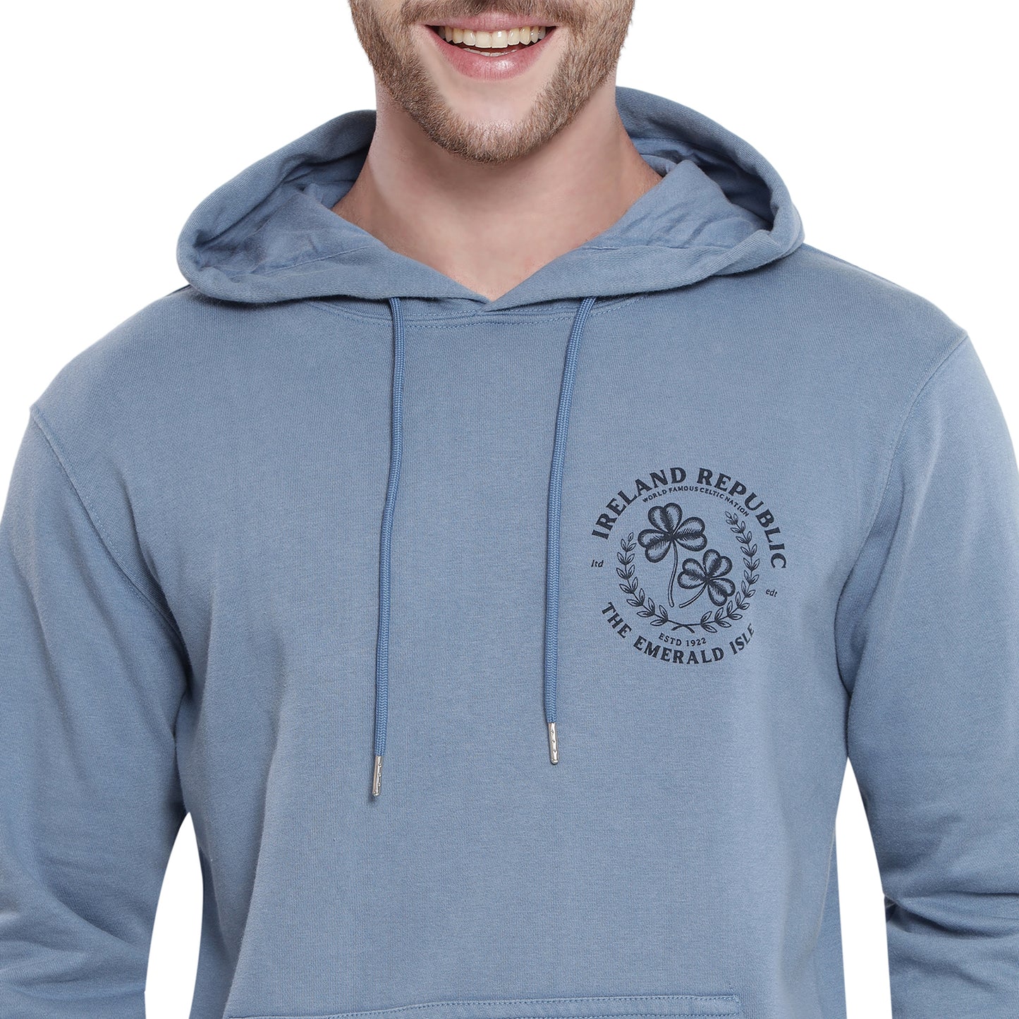 Unisex Le Shams Acid Wash Corent Blue Hoodie