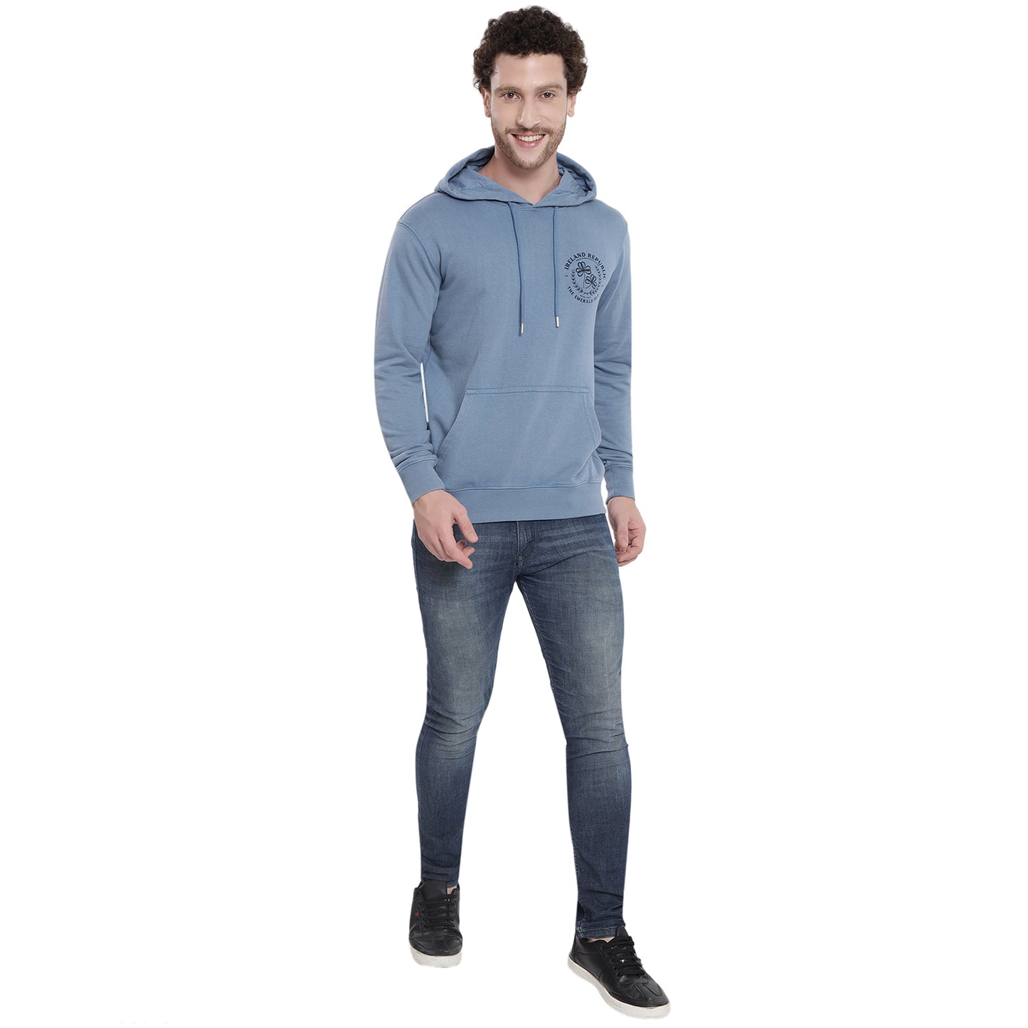 Unisex Le Shams Acid Wash Corent Blue Hoodie