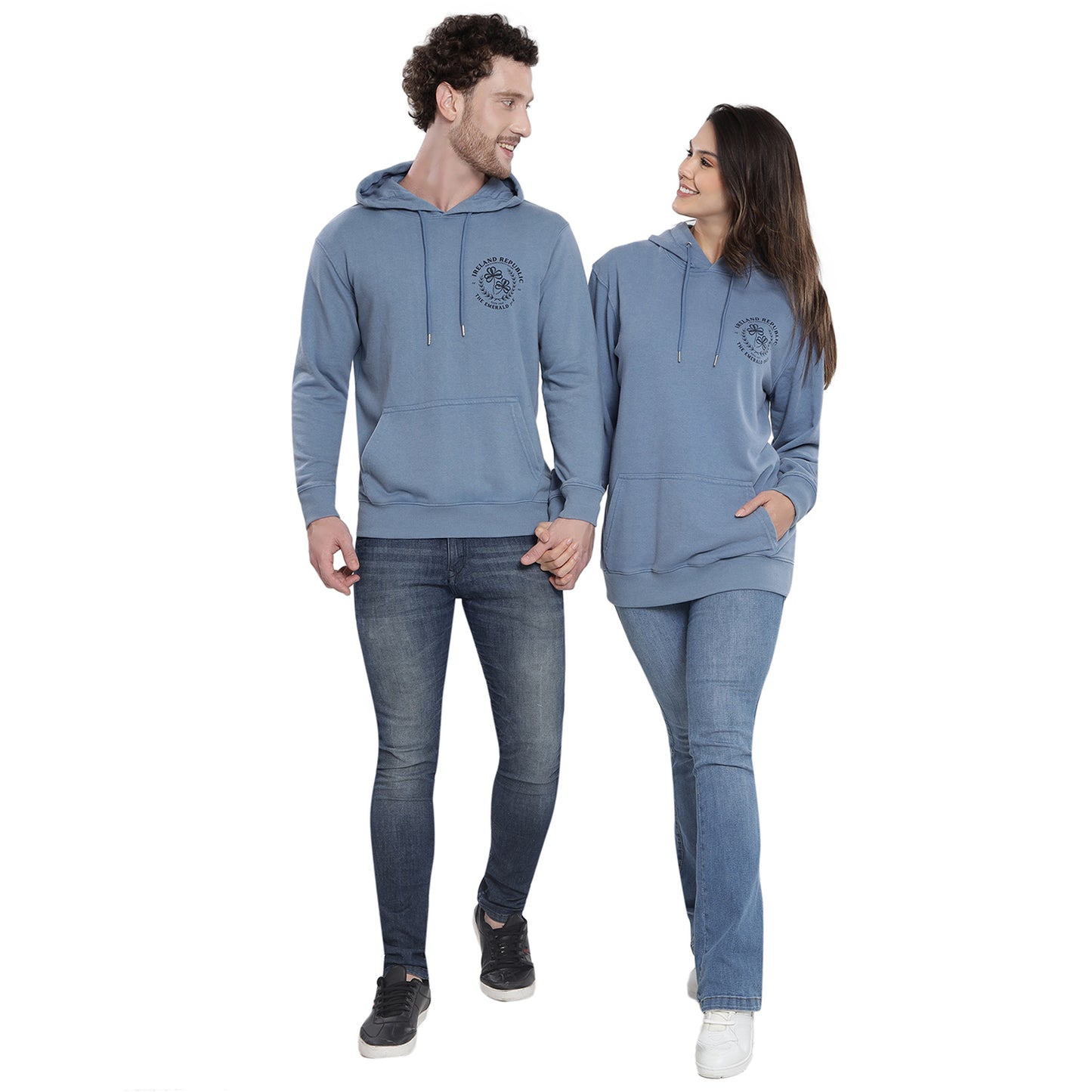 Unisex Le Shams Acid Wash Corent Blue Hoodie