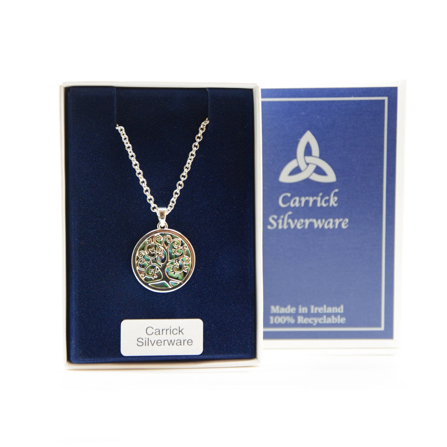 Silver Plated Carrick Silverware Trinity Knot Tree Of Life Necklace