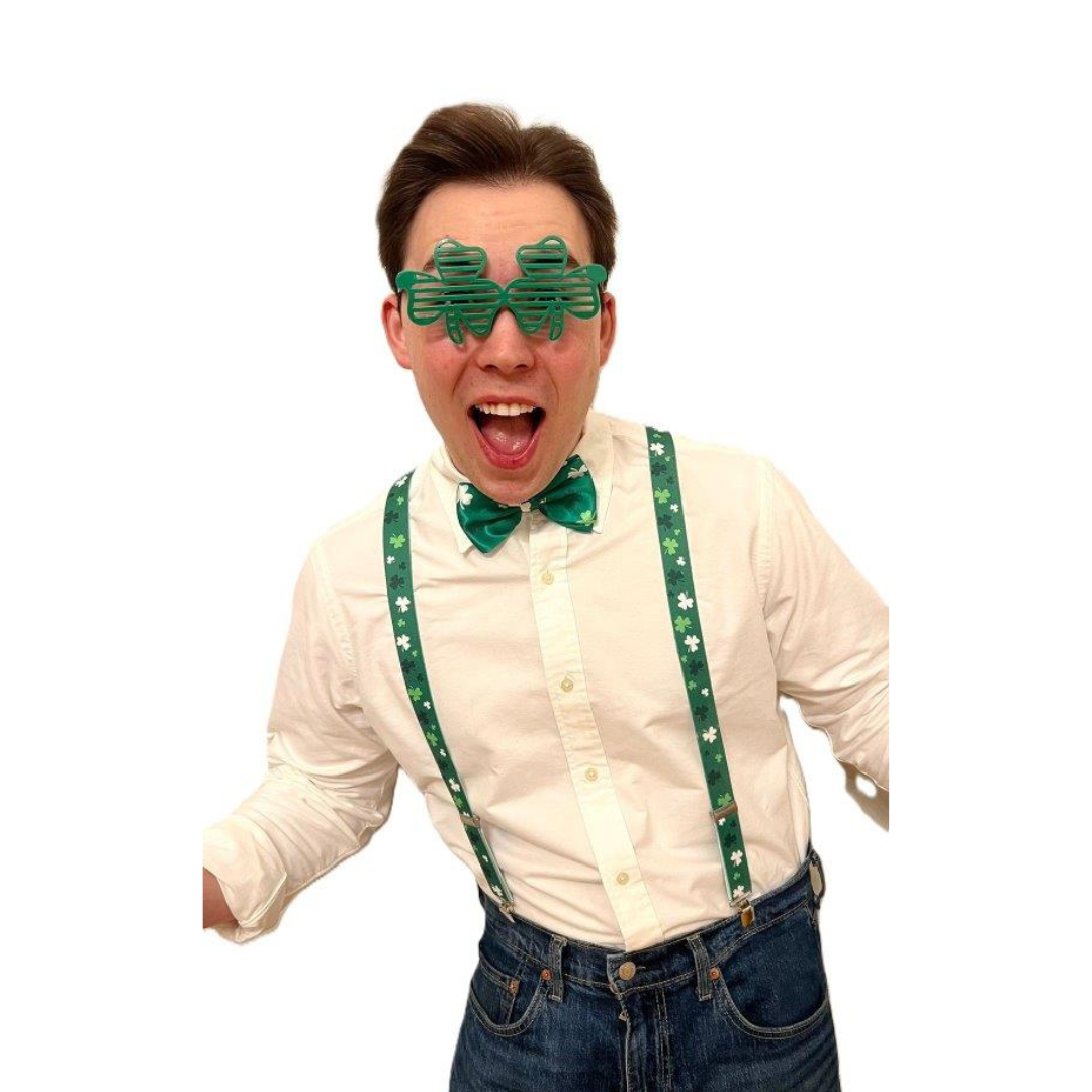Shamrock Glasses & Braces Set