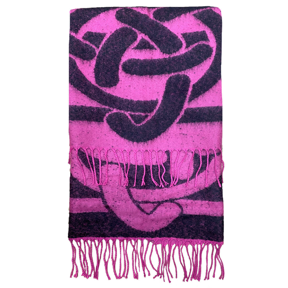 Ladies Celtic Knot Scarf Cerise Pink & Black