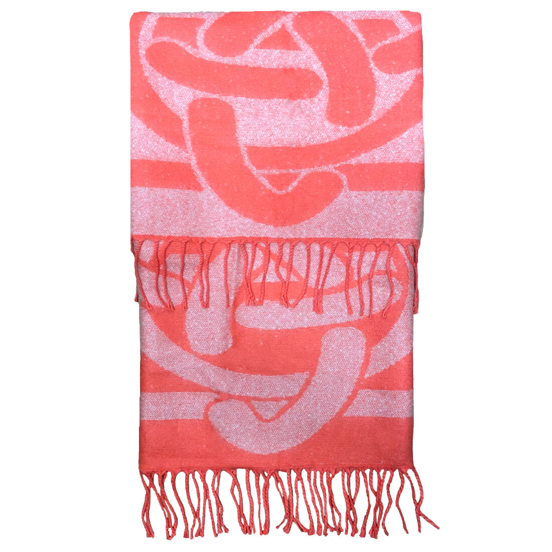 Ladies Celtic Knot Scarf Coral & Cream