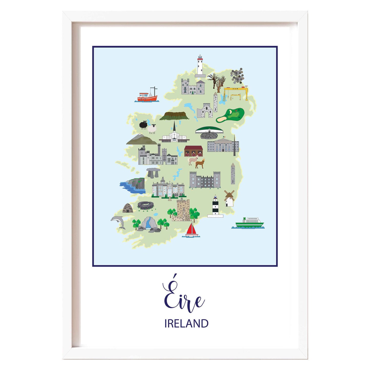 Prints of Ireland A4 Print Map of Ireland
