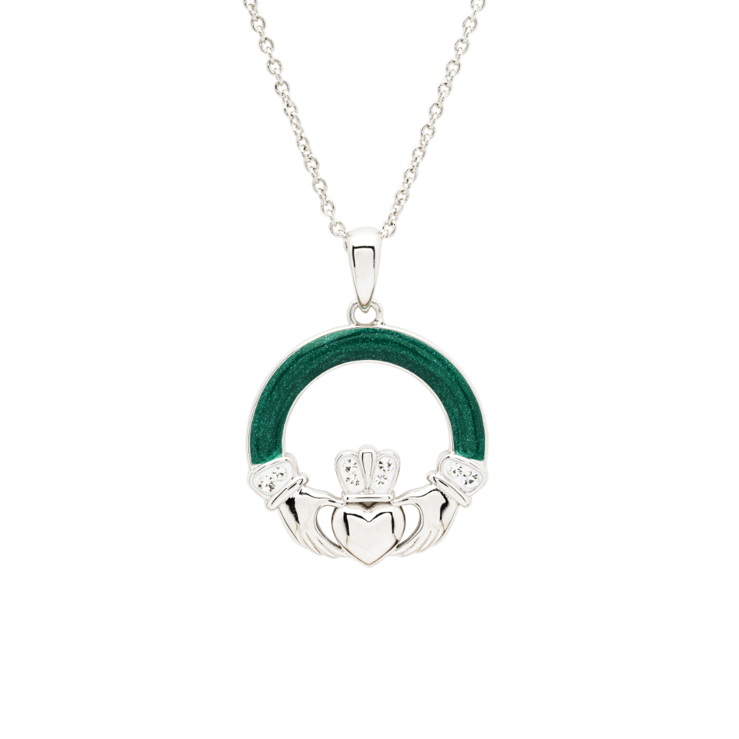 Platinum Plated Claddagh Pendant