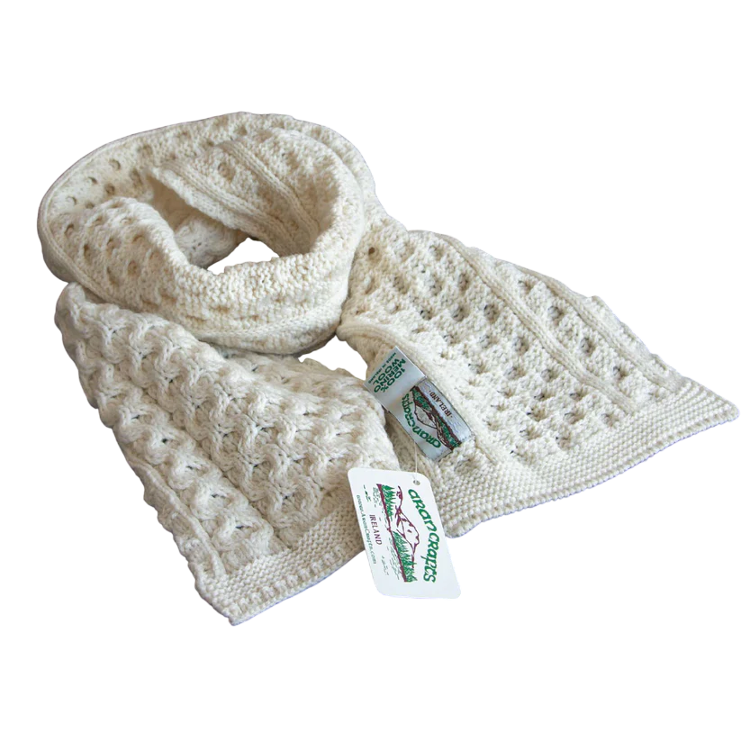 Aran Merino Honeycomb Scarf
