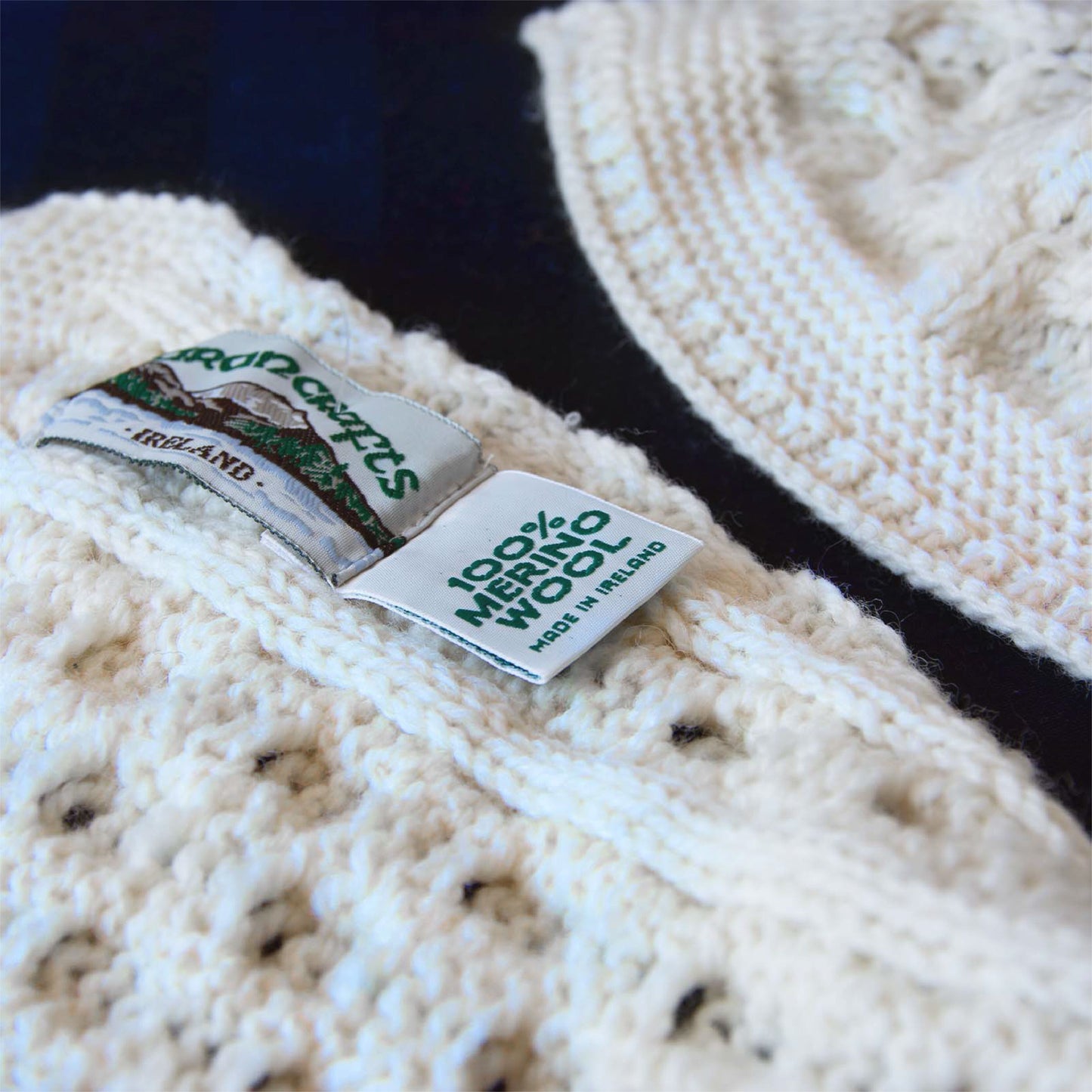 Aran Merino Honeycomb Scarf