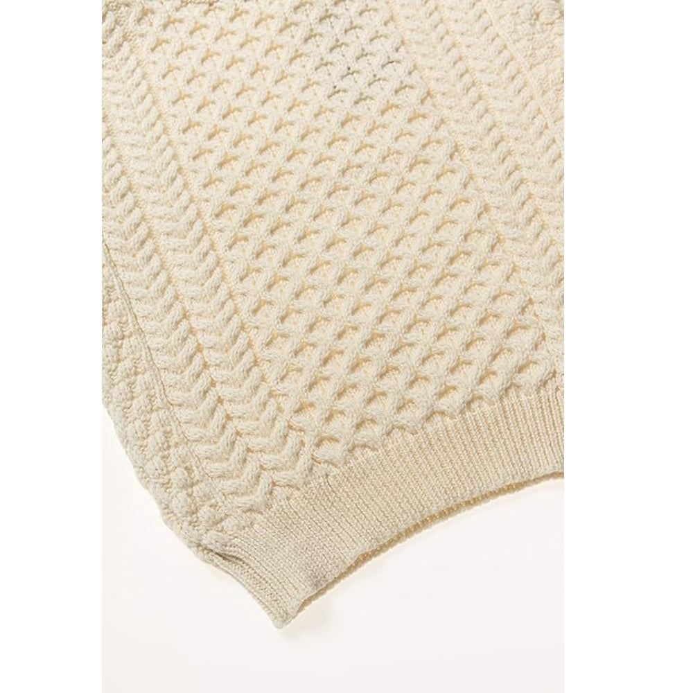 Unisex Irish Cable Knitted Soft Roll Neck Natural Sweater