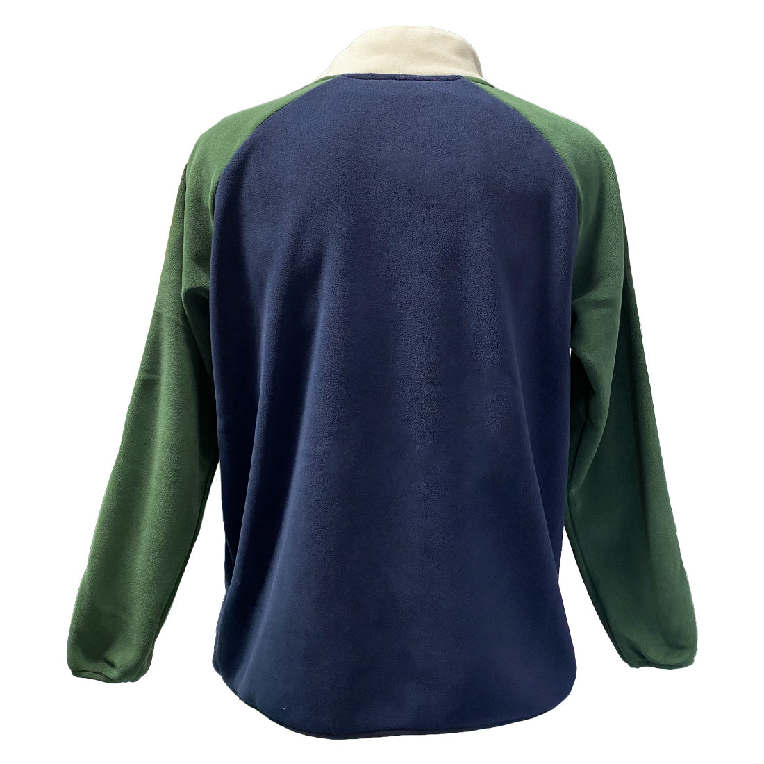 Men's Quarter Zip Shamrock Cream, Navy and Green Fleece