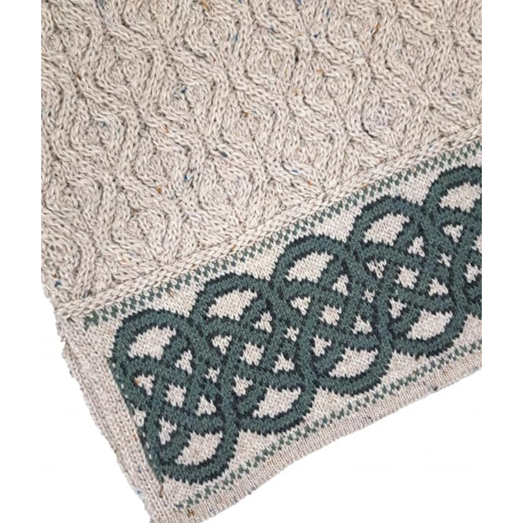 Ladies Ranelagh Jacquard Aran Oatmeal Sweater
