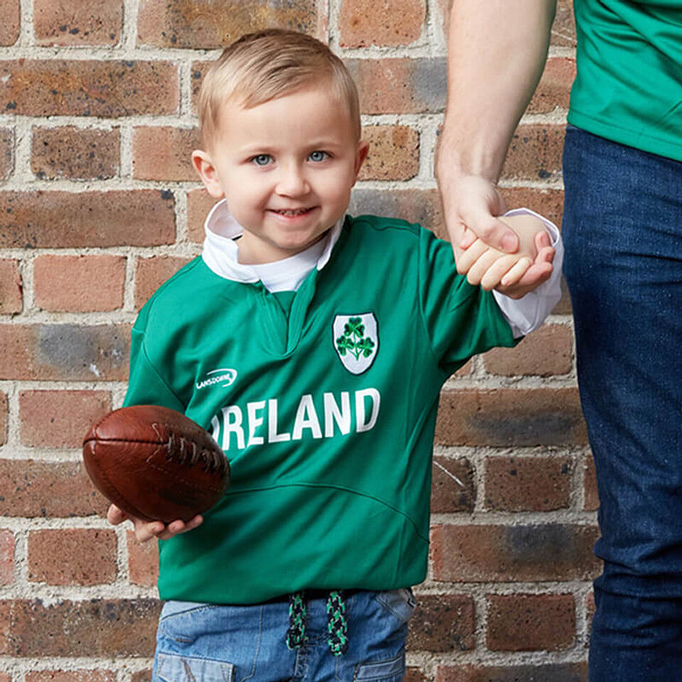 Kids Lansdowne Ireland Shamrock Crest Design Rugby Shirt