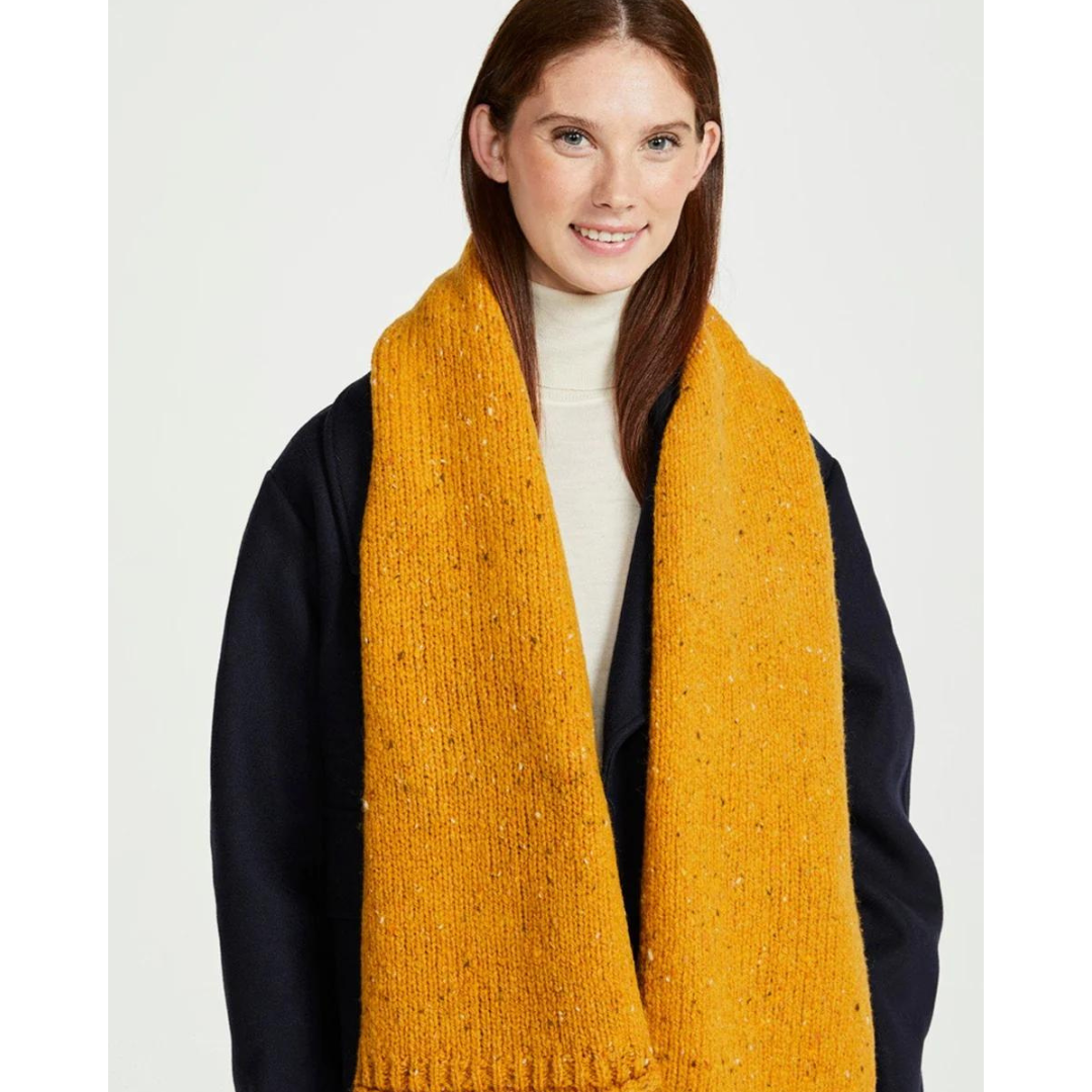 Nepped Woollen Scarf Yellow