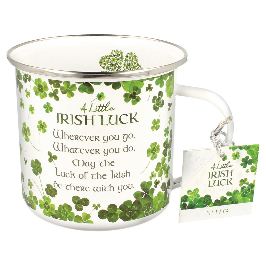 Enamel Irish Luck Clover Mug