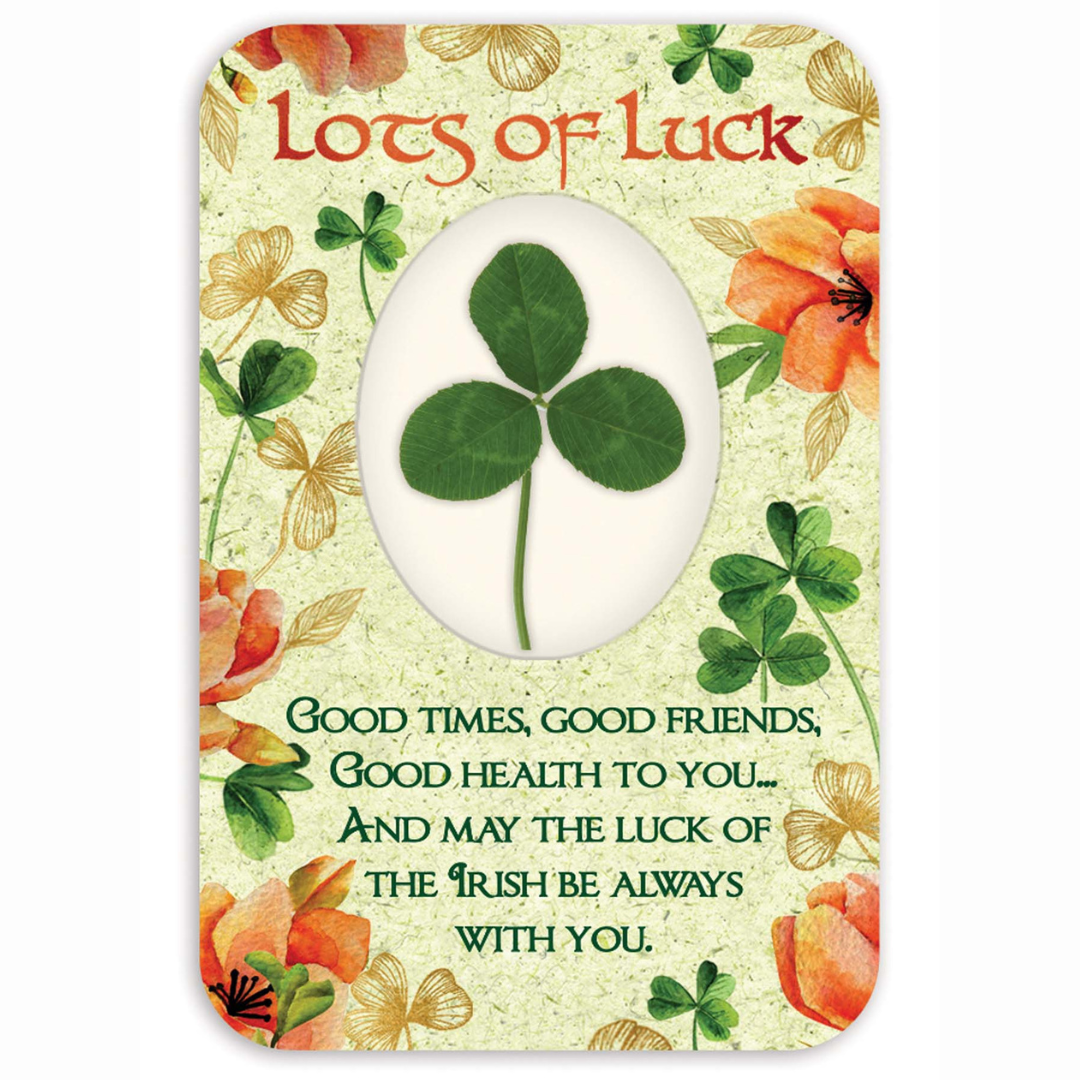 Shamrock Lots Of Luck Blessings Card