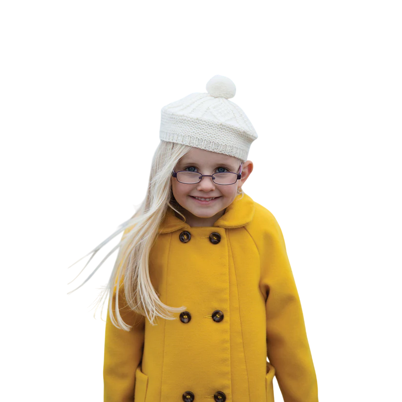 Kids Aran Wool Natural Beret