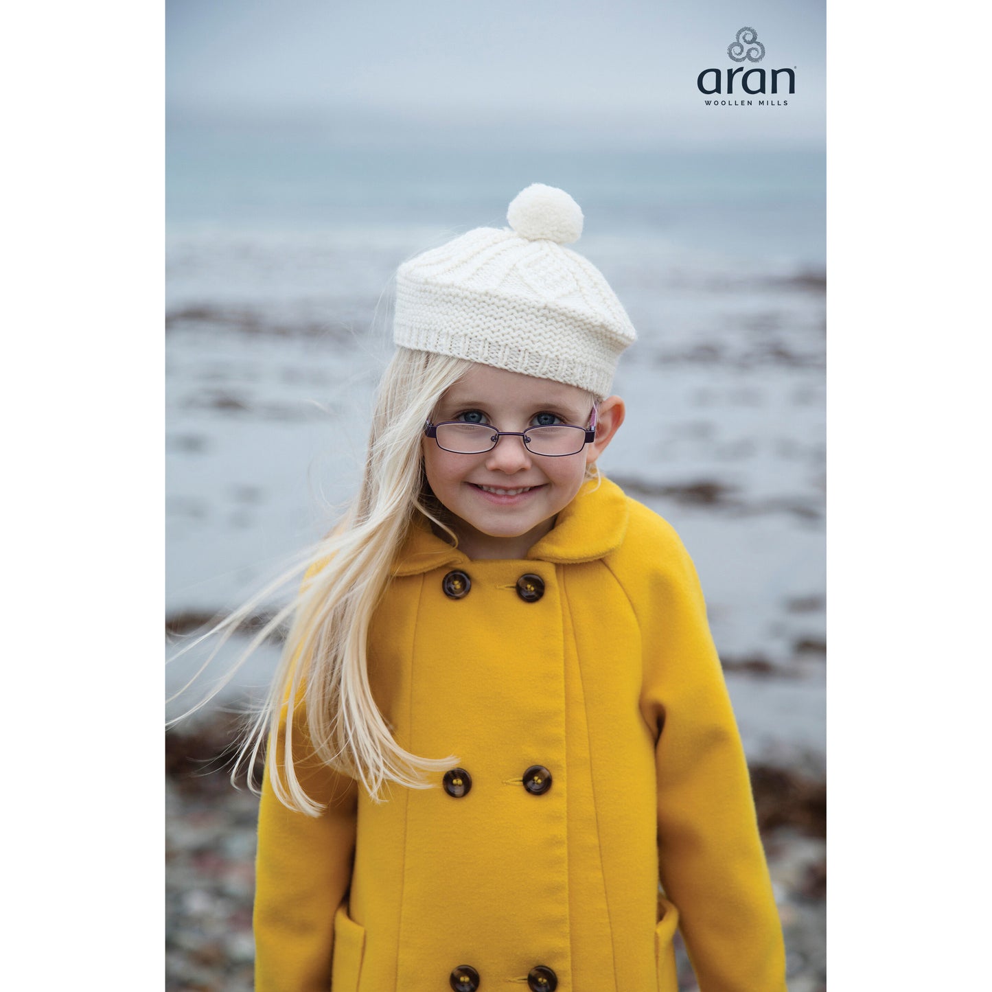 Kids Aran Wool Natural Beret