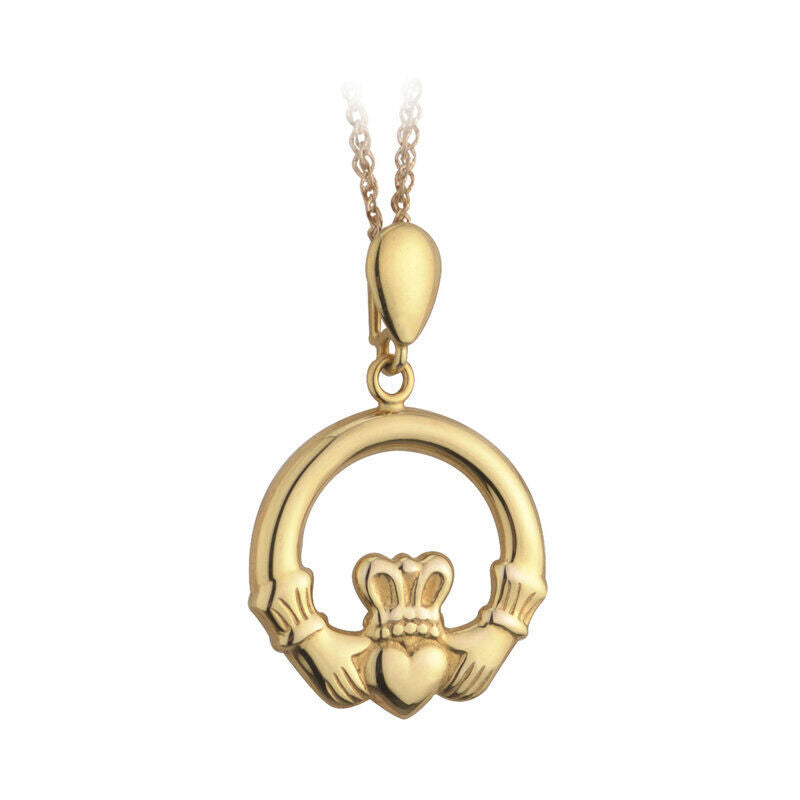 9k Gold Light Claddagh Necklace