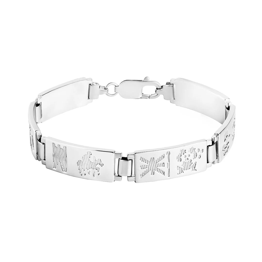Silver History Of Ireland Six Link Bracelet