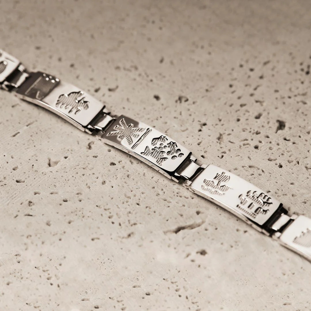 Silver History Of Ireland Six Link Bracelet